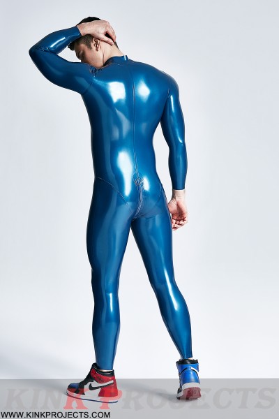 Male 'Mr Muscles' Front-zip Latex Catsuit