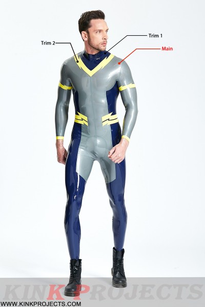 Male 'Lightning Bolt' Back Zip Catsuit 